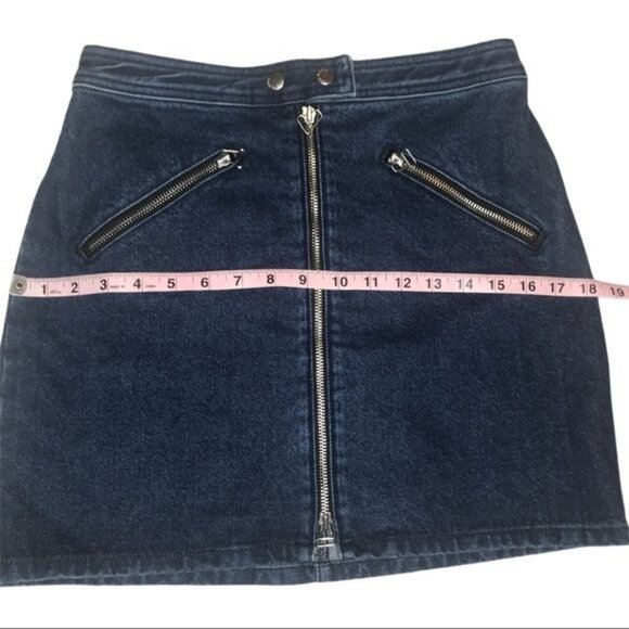 rag & bone Racer Zip-Front Denim Mini Skirt Zip Pockets Size 27 - Picture 12 of 15